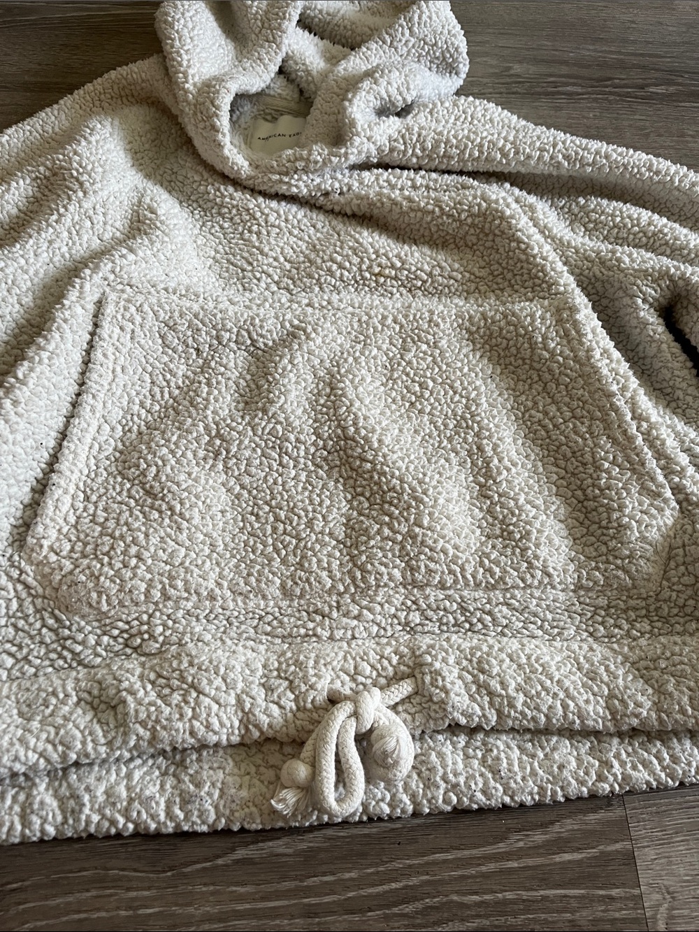 American Eagle Outfitters Cream Sherpa Hoodie - Picture 3 of 4